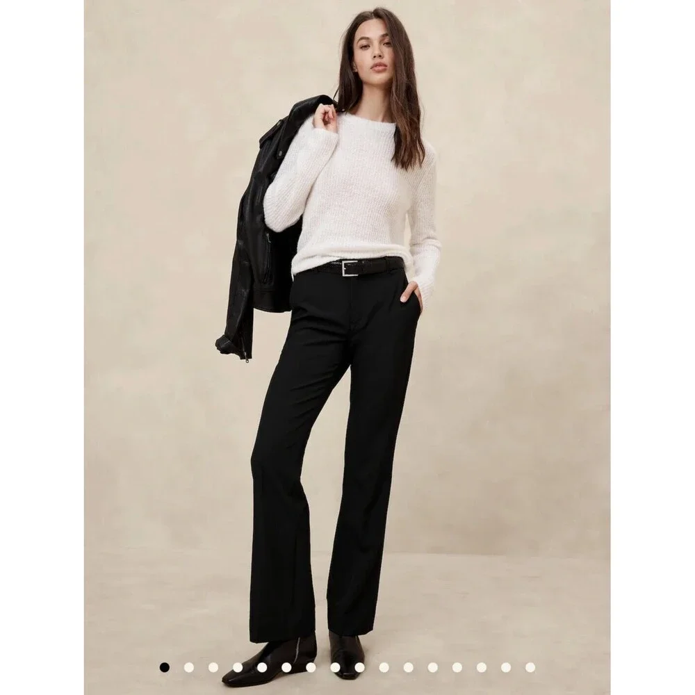 New Banana Republic Sculpted High Rise Stretch Bootcut Pants 10 Tall 36" Inseam